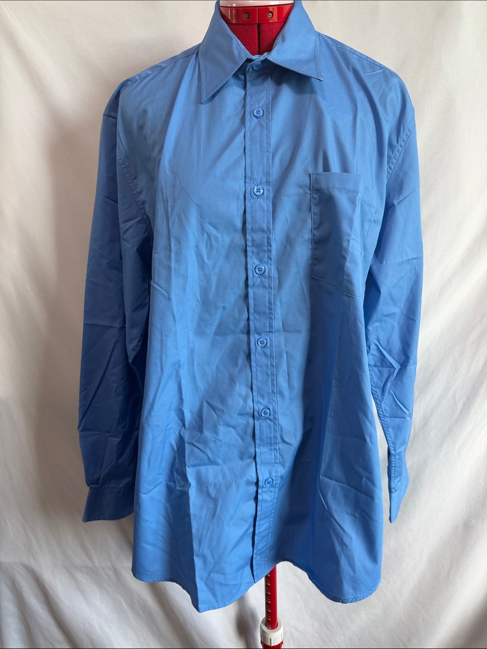 Classic Men's Casual Button-Down Shirt in Light Blue